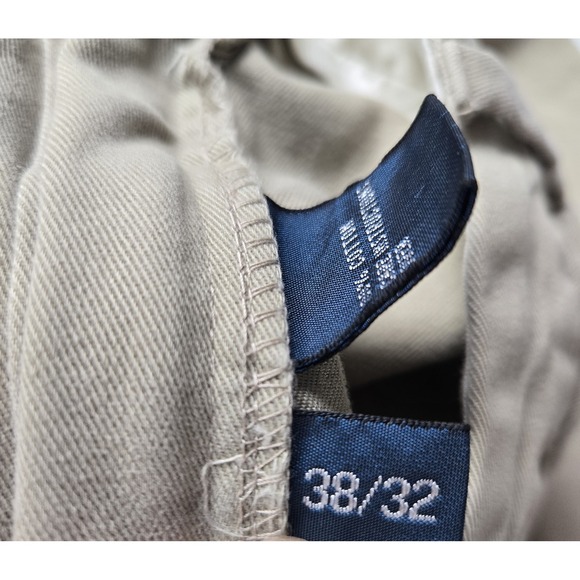 Polo Ralph Lauren Classic Chino‎ Khaki Mens Pants 38x32 Flat Front Cotton - Picture 9 of 10